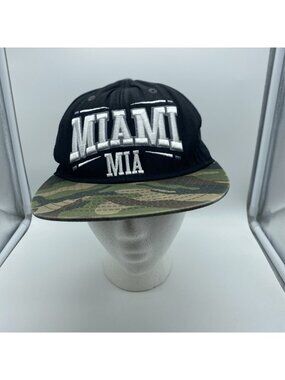 Black Miami Cap Hat Snap-back Camo Bill KB ETHOS